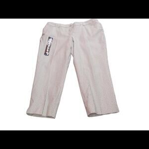 NWT Hilary Radley Womens Size 18  Brown Cotton Stretch Slim Cropped Pants​​